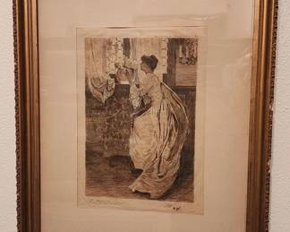 Lot # : 491d - C1888 Charles D Weldon signed Victorian etching
