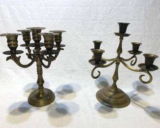 Lot # : 284f - 2 vintage brass candelabras
