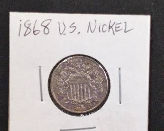 Lot # : 237a - 1868 US Shield Nickel coin
