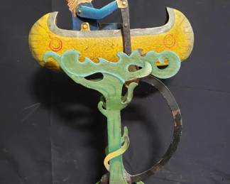 Lot # : 64 - Vintage iron Native American-motif balancing toy
