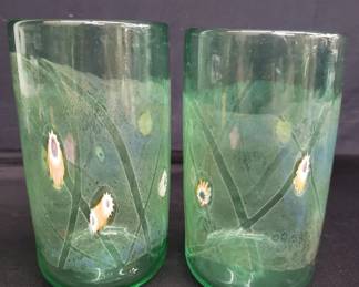 Lot # : 54 - Pair of signed hand-blown art glasses
