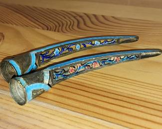 Lot # : 448d - Vintage Chinese enamel finger guards
