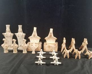 Lot # : 305 - Group of handmade Greek clay sculptures
