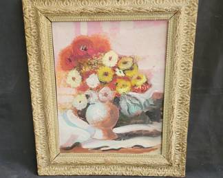 Lot # : 178 - Oil painting on board floral still life
