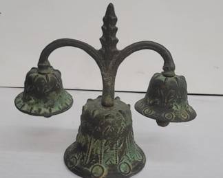 Lot # : 230 - Antique bronze triple bell
