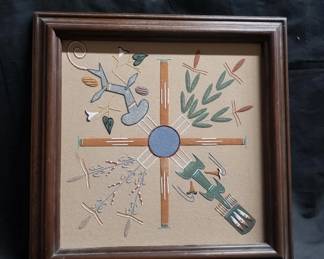 Lot # : 295 - Native American Daniel Lee sand painting
