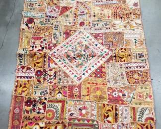 Lot # : 126 - Antique hand made Rajasthan mirror work tapestry
