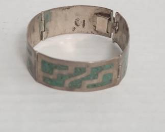 Lot # : 461 - Turquoise and sterling silver bracelet
