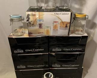 Lot # : 388f - Entrada glass canisters 7 boxes, 6 per box, new
