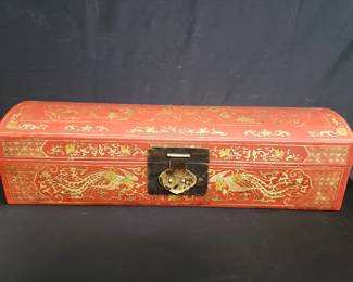 Lot # : 87 - Vintage Chinese wood scroll box
