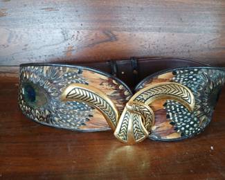 Peacock feather belt