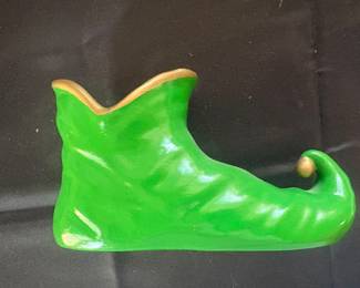 Handmade Vintage Christmas ceramic bootie
