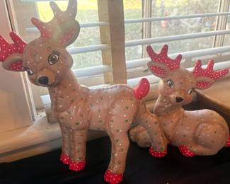 Vintage Kimple ceramic deer set
