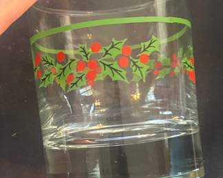 Low ball Christmas glass set of 8