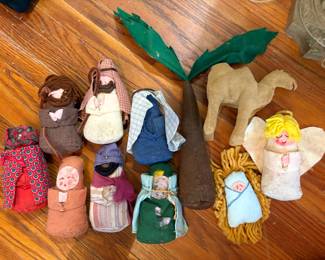Vintage fabric nativity set