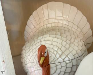 Ceramic turkey soup tureen 