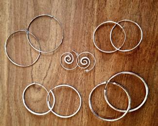 Much costume jewelry!! Sterling hoops