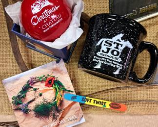 St. Joseph collectibles Rainbo Bakery, St. Jo mug, "2018 Christmas at the Chateau " ornament" and local artists CD The Ark "Under The Big Oak Tree". Thank you again for attending our sales, we do appreciate it!! Randy and Donna Klein and The Pen and Pencil Team