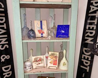 Nice selection of etched, crystal, slag and custard glass bells