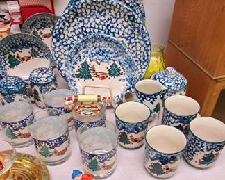 Vintage Tienshan "Cabin in the Snow" china set