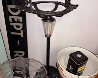 Vintage cast iron ash tray stand