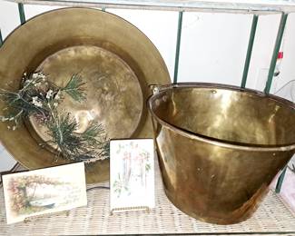 Much brass and copper!! Brass pales and planters