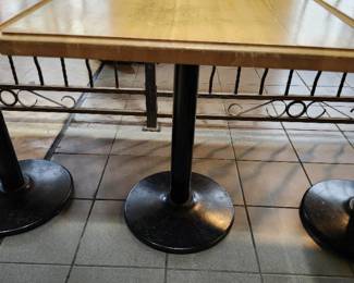 30in Wood Top Table W/Metal Base