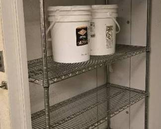 5 Tier Wire Rolling Shelf With 2 Buckets