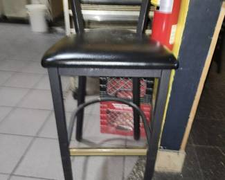 (2) Bar Height Wood And Metal Planet Sub Chair