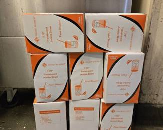 (8) Boxes Of Jumbo Translucent Straws