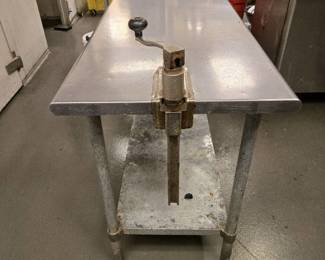 Stainless Steel 2 Tier Table With Commercial Can Opener