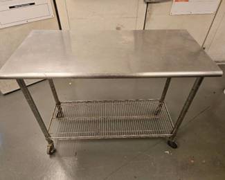 Stainless Steel 2 Tier Rolling Table