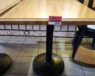 28in Wood Top Table W/Metal Base