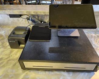 Square Tablet Register, Credit Card Machine, Drawer And Printer