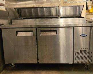 Stainless Steel 2 Door ATOSA Worktop Refrigerator With Plastic Bins Included