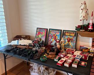 Microphones for karaoke, Christmas decor, marvel avengers signs