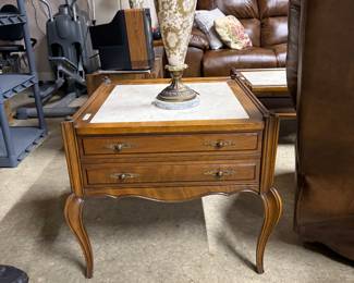 End Table with Marble Insert