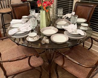 Glass Top Dining Table with 4 Chairs