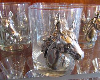 7 Arthur Court horse head whiskey glasses