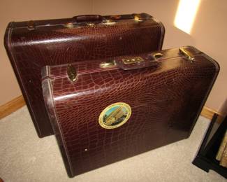 Faux alligator suitcases