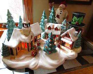 Hand painted Xmas village