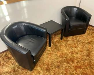 105 Faux Leather Swivel Club Chairsmin