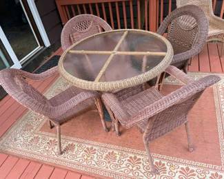 105 Poly Wicker Dining Patio Set min
