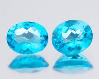 A Pair of Blue Topaz Gemstones 