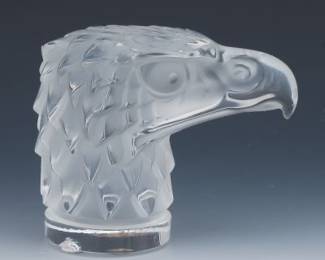 A Lalique Cast Glass Eagle Mascot 
