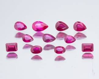 A Group of Eleven Unmounted Rubies 