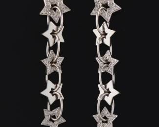 A Pair of Diamond Star Drop Earrings 