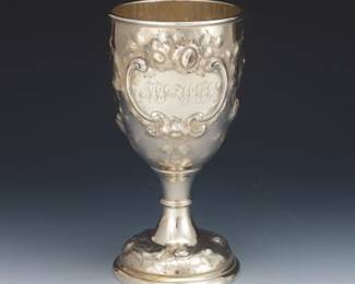 19th Century Coin Silver Goblet By Jones and Ball, Boston
