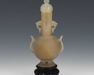 A Chinese Carved Agate Censer 