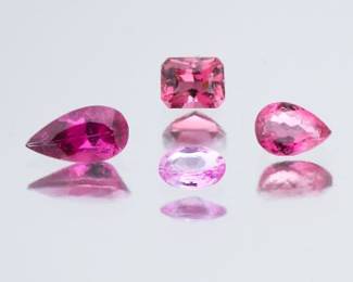 A Group of Unmounted Pink Tourmalines 